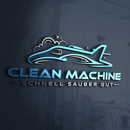 CleanMachine / Logo for Car and Plane Detailing Design by Ideaplane Studio