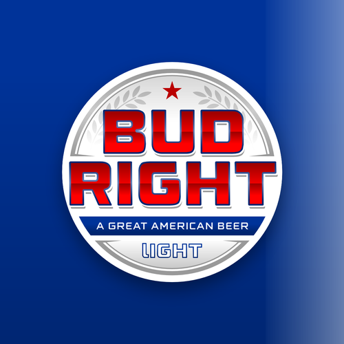 Bud Right.  The great new American Beer for good ol' fashioned American beer drinkers. Design by Voos Studio