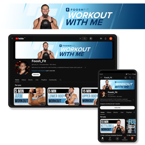 Fitness Youtube Banner Image Design by erik_s