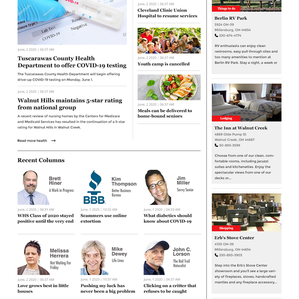 Clean, modern news website redesign