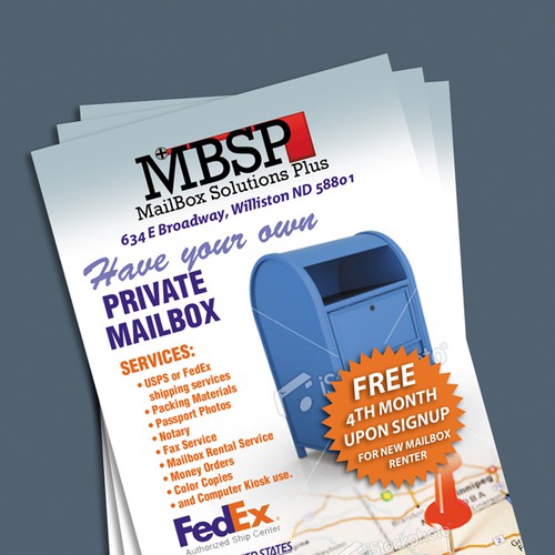New postcard or flyer wanted for Mailbox Solutions Plus Postcard