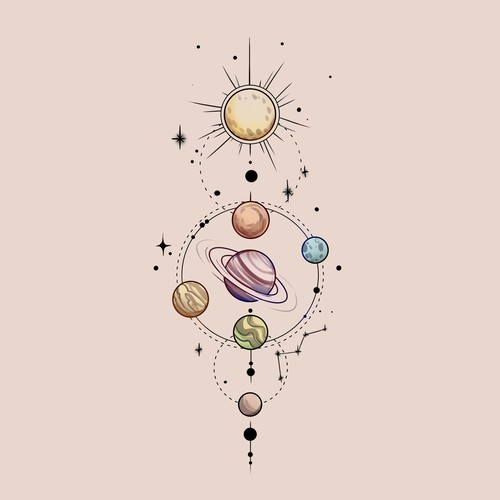 Planetary Tattoo Design Design by Anastasia1995