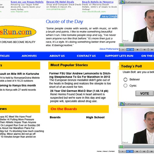 LetsRun.com Homepage Re-Design/Cleanup Diseño de BigE