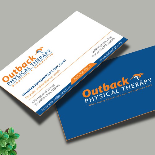 Business card for 2 clinic physical therapy office Design by Design sp