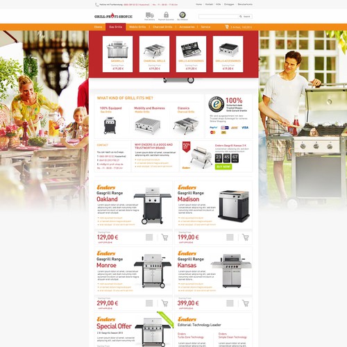 Online-Shop Design: New design for grill-profi-shop.de Design by Technology Wisdom