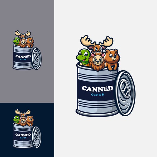 Create a fun logo for plush animals in a tin can Design by Brainbox Studio