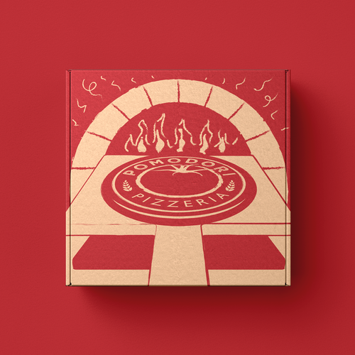 Fun, functional pizza box for Neapolitan pizzeria. Design by studio akka