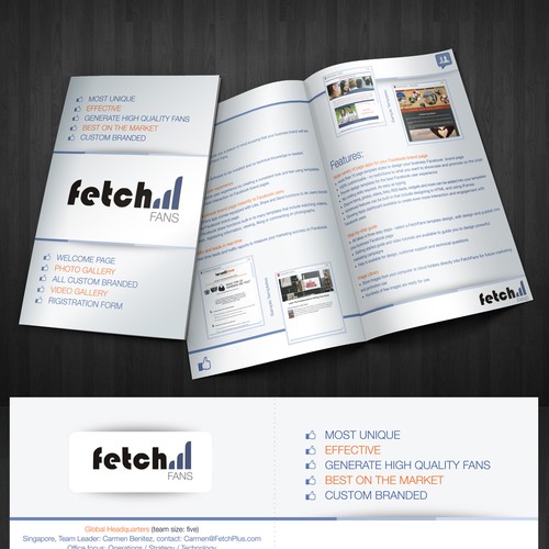 Create the next brochure design for social media SaaS brochure デザイン by M A D H A N
