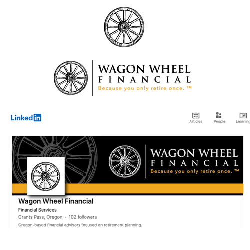 "Logo and LinkedIn/Google Business Profile Header design." winning PowerPoint template