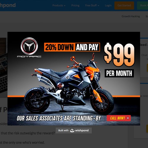 Design an awesome product launch banner for a motorcycle finance