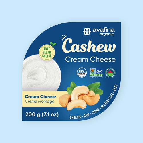 Vegan Cashew Cheese Packaging Rebrand Design by Ganesh Anvekar