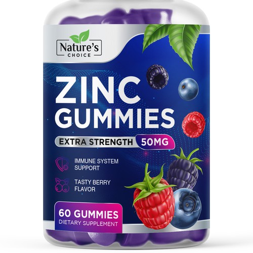 コンペ「Tasty Zinc Gummies design needed for Nature's Choice」のデザイン by Graphic4youさん 