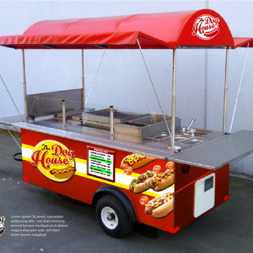 Create a killer classic hot dog cart logo for a University of British ...