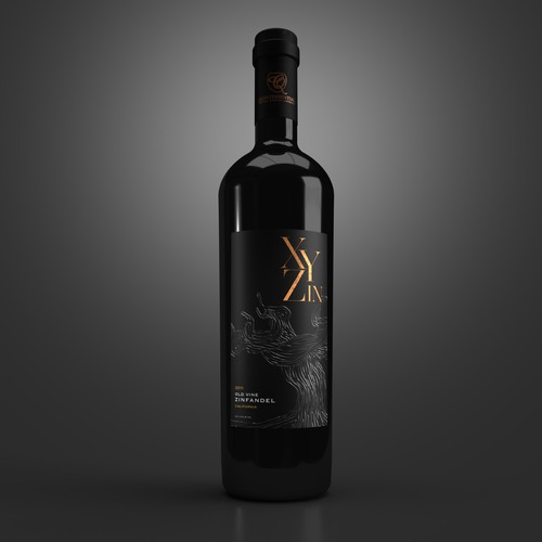 Gothic Old Vine Zinfandel Wine Label Design by sougatacreative