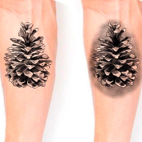 simple pine cone tattoo