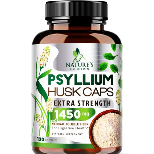 Natural Psyllium Husk Capsules Design needed for Nature's Nutrition Design by agooshe
