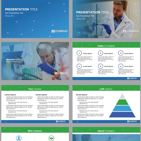 Diseño de Flatmilter titulado "Designing Powerpoint Template for COMIVO Streamline Chemical "