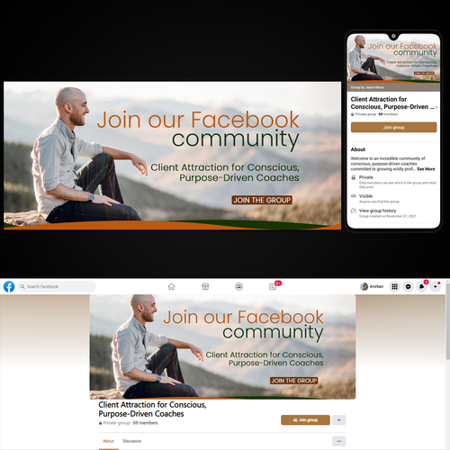 Earthy Facebook Cover For Conscious Business Coach Design by Mac88graphic