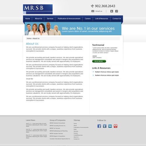 Create the next website design for MRSB  Design by DzinePfect - Saibaba
