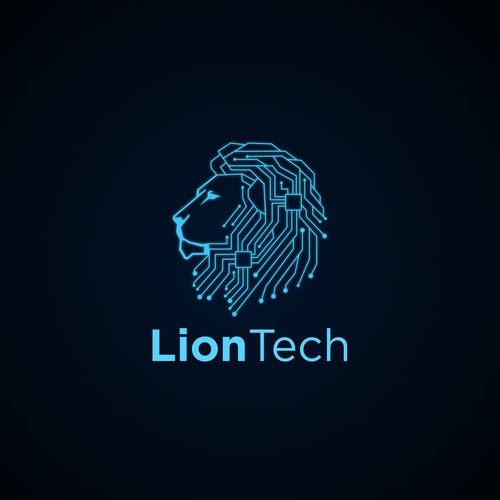 Liontech Wants A Logo With Our Name And A Digital Circuit Lion Head Profile View From The Side In It ロゴ コンペ 99designs