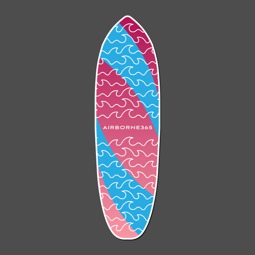 Surfboard Style Skate Deck Design Design by Digital Man ✅