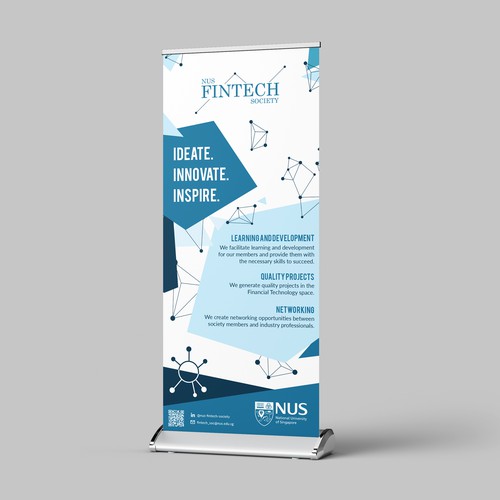 Fintech society standing banner design Design by Aicon