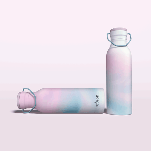 Watercolor design for bottle and mug Design by Little Whale