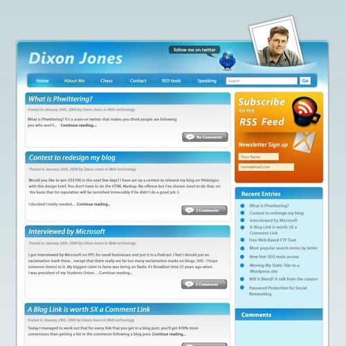 Dixon Jones personal blog rebrand Ontwerp door ritesh