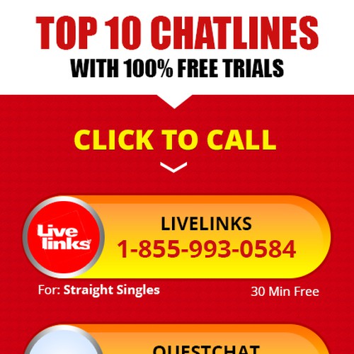 Mobile Landing Page With All The Singles Chatline Numbers Landing Page Design Contest 99designs