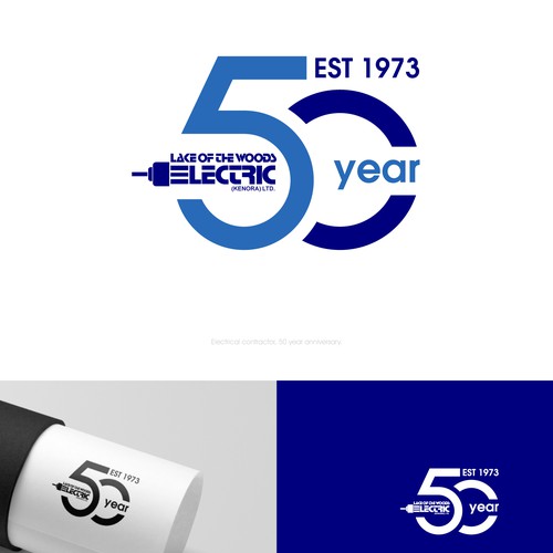 Electrical contractor, 50 year anniversary logo Design by Dezineexpert⭐