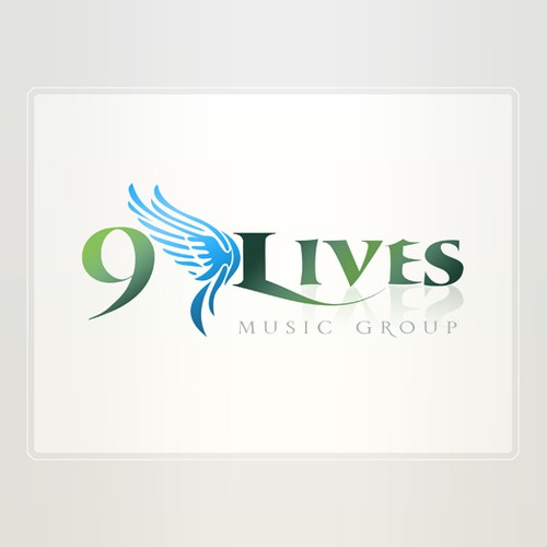 9 Lives Music Group Record Label LOGO Design by Lucky Buddha