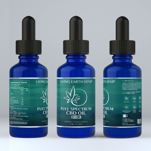 Living Earth CBD Tincture bottle label Product label contest