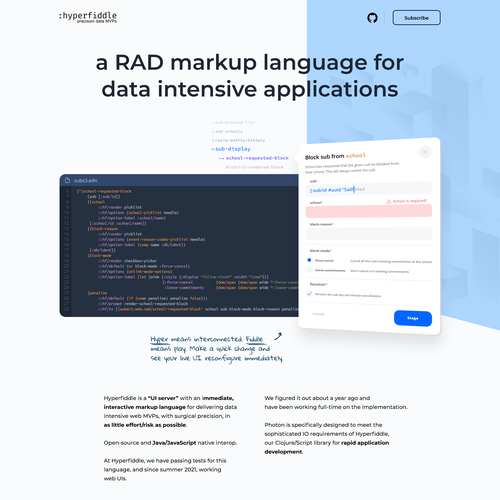 tech wizard low-code product homepage Design by Nash Radak