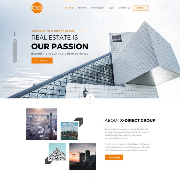 Design von Webenix Solutions mit dem Titel "X-Direct Group"