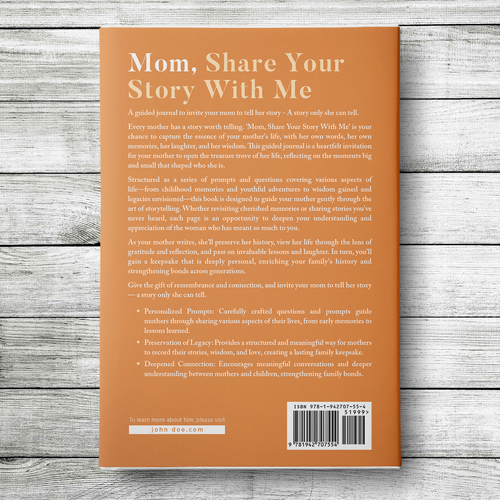 Cover Design for a Guided Journal "Mom, Share Your Story With Me" Design by wildEagles'99