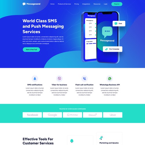 Messaging website Design by Pixel Creators