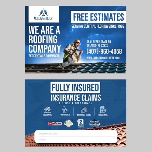 Roofing Company Storm Damage Flyer Design by EPH Design