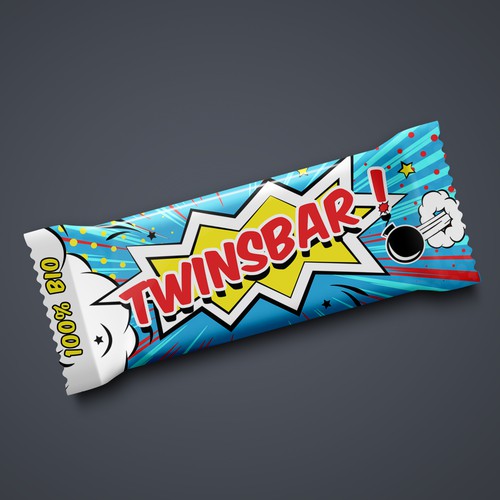 TWINSBAR energy bar packaging in POP  ART  B   M 