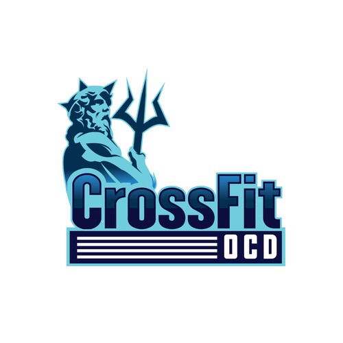 Logo pour une salle de CrossFit (France), thématique : trident, mer, odyssée, poseidon … Design by Daniel_Farits