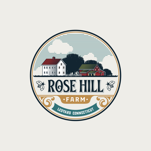 Historic New England Farm producing elegant honey ISO a legacy worthy logo Design by Rockbillity™