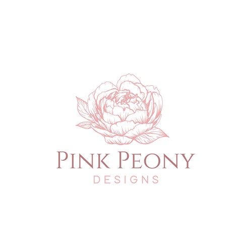 Pink Peony Designs Logo Contest Design by desi9nart