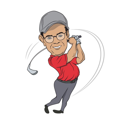 Famous Golf Caricature Ontwerp door ZA08