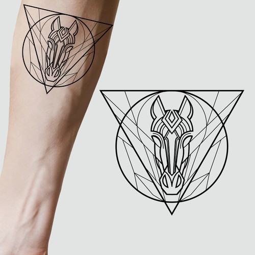 Looking for a tattoo design horse geometric pattern Diseño de Cubeecute