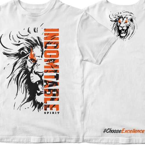 Lion tshirt design to inspire men to greatness Design by mariby ✅