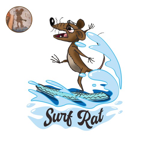 Surf Rat (Please design my husband's childhood comic book character) Design by Rocket Roj