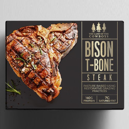 BISON T-BONE STEAK - FROM THE LAND OF THE COWBOYS Design by neoflexdesign