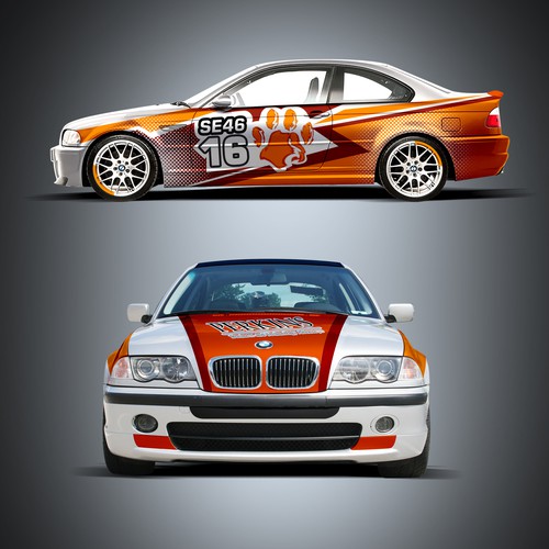 Perkins-Clemson e46 Race Car Wrap Design by Tanny Dew ❤︎