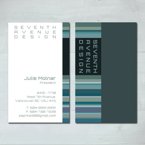 Quick & Easy Business Card For Seventh Avenue Design Design by Tcmenk