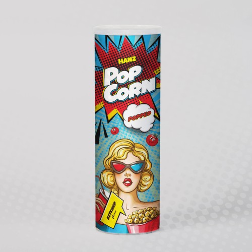 Premium Quality Popped Pop Corn Packaging Design réalisé par Dimario Moretti