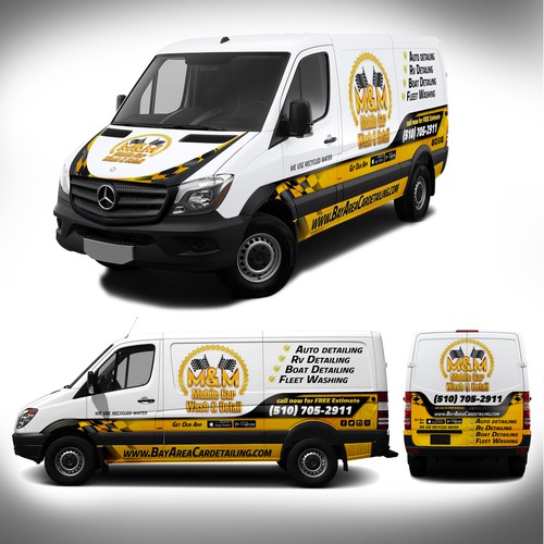 Partial van wrap design for mobile detailing company | Car, truck or van  wrap contest | 99designs